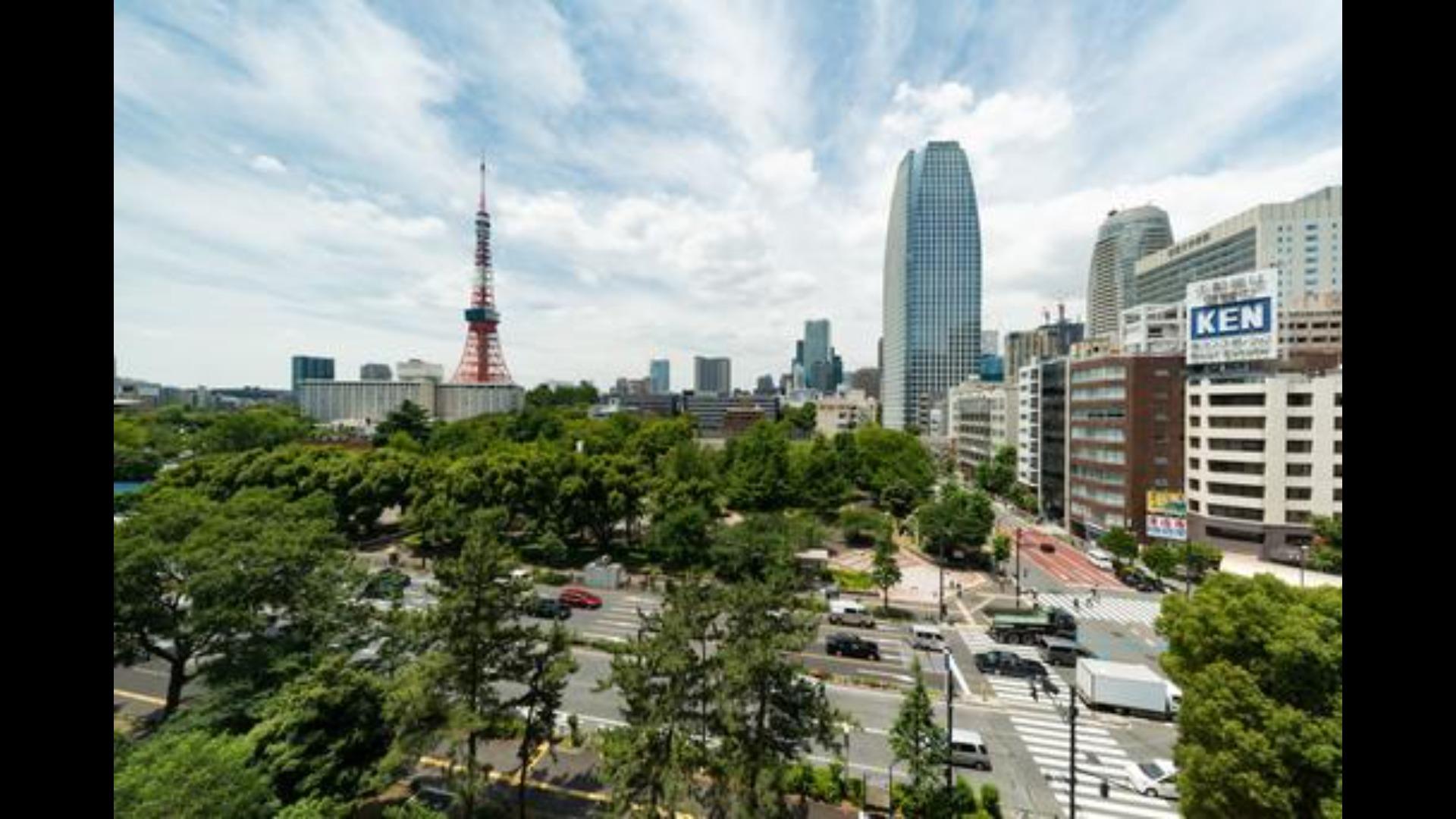 から見た東京タワーの景色